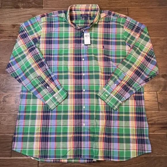 Polo Ralph Lauren Plaid Oxford Men’s 4XLT Long Sleeve Button Down Shirt NWT $110 - Picture 2 of 8
